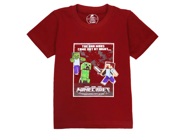 Figo Kids - Mncraft T-Shirt (Maroon)