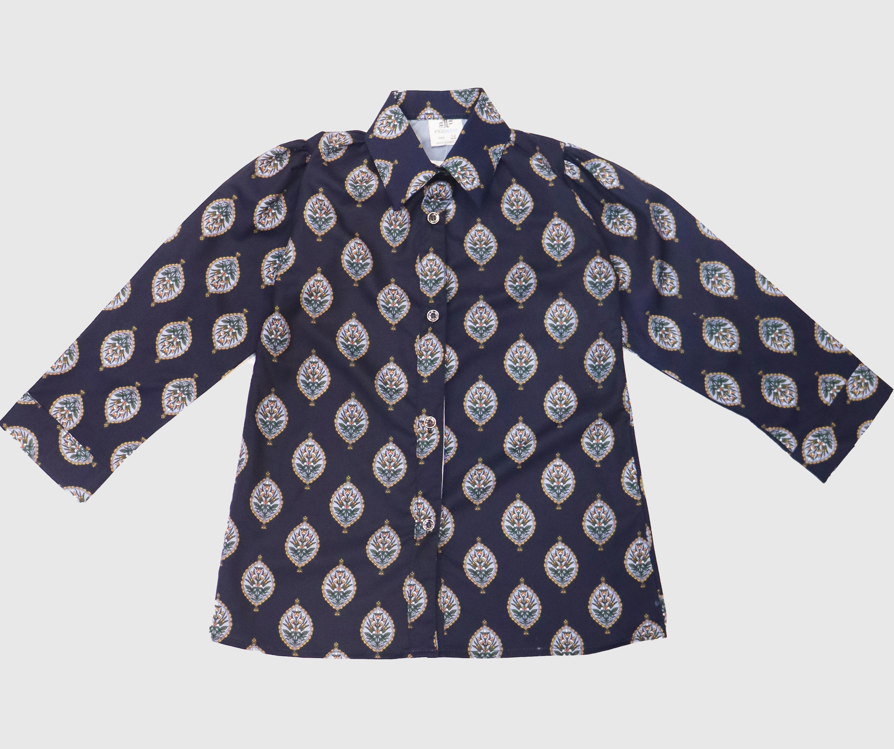 Figo - Navy Printed Shirt