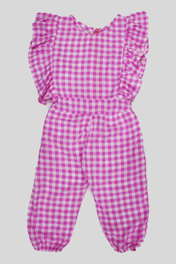 Figo Infant Jumpsuit - Pink Check