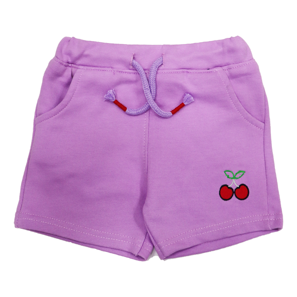 Figo - Purple Cherry Embroidered Short