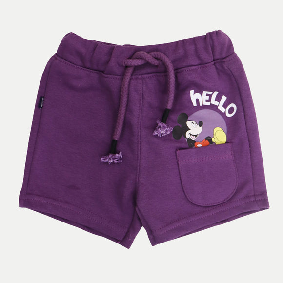 Figo -  Purple Hello Mickey Front Pocket Short