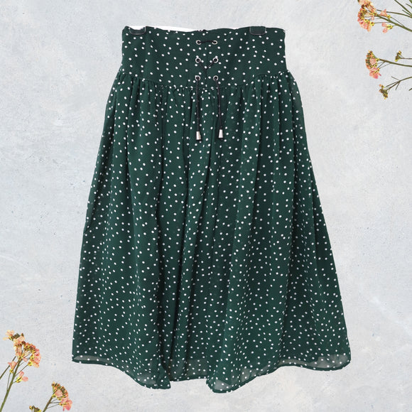Figo - Dark Green Polka Dot Skirt