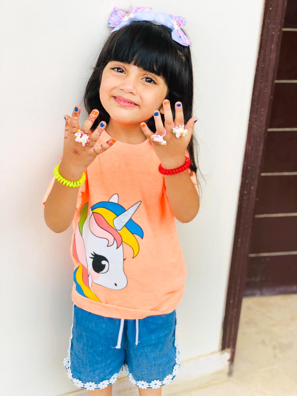 Figo Kids - Orange Unicorn T-Shirt