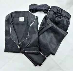 Figo - Black Printed Night Suit With Headband
