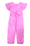 Figo - Pink Checkered Jumpsuit