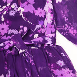 Figo - Purple Floral Frill Maxi/Long Frock