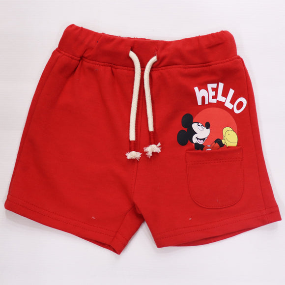 Figo -  Red Hello Mickey Front Pocket Short