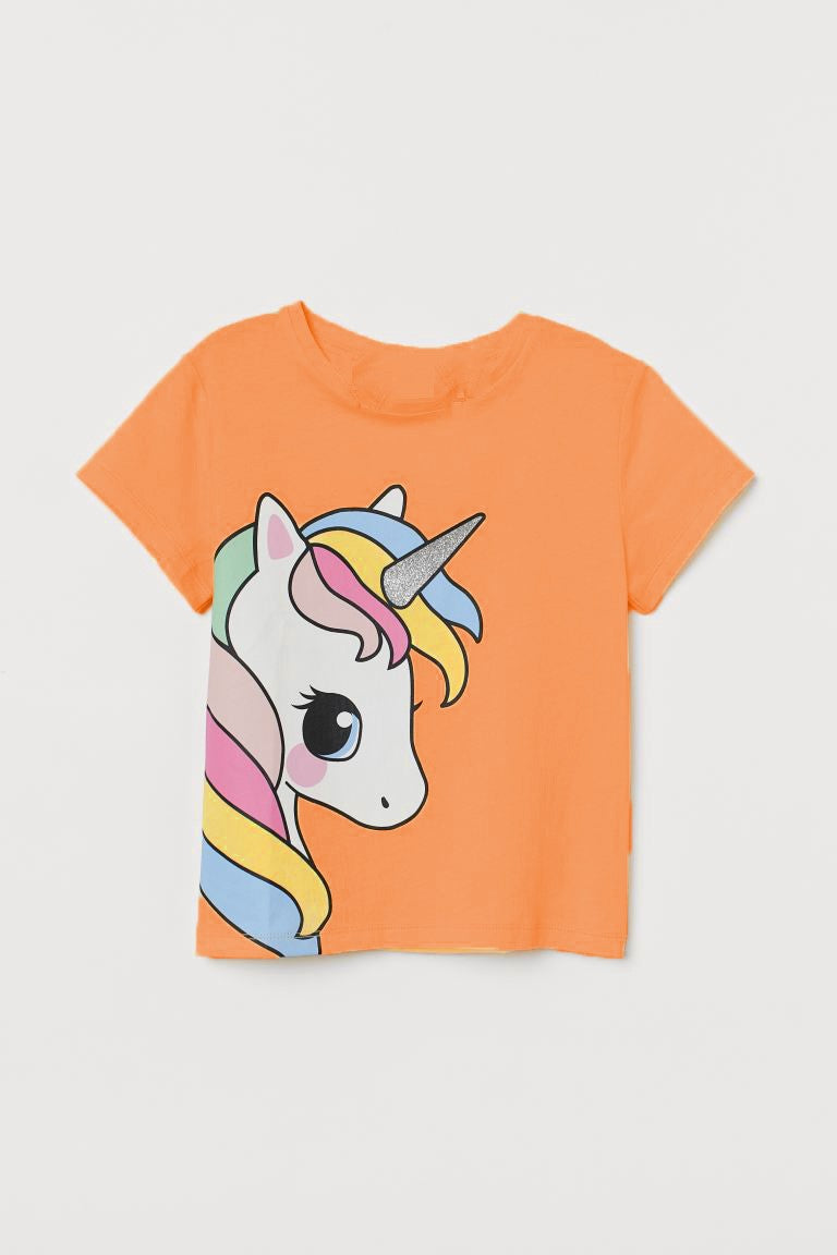 Figo Kids - Orange Unicorn T-Shirt