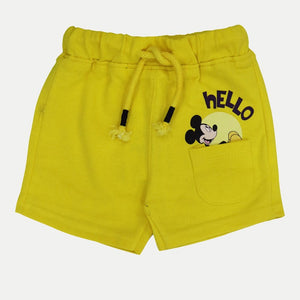 Figo -  Yellow Hello Mickey Front Pocket Short