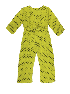 Figo - Yellow Polka Dots Full Sleeves Jumpsuit